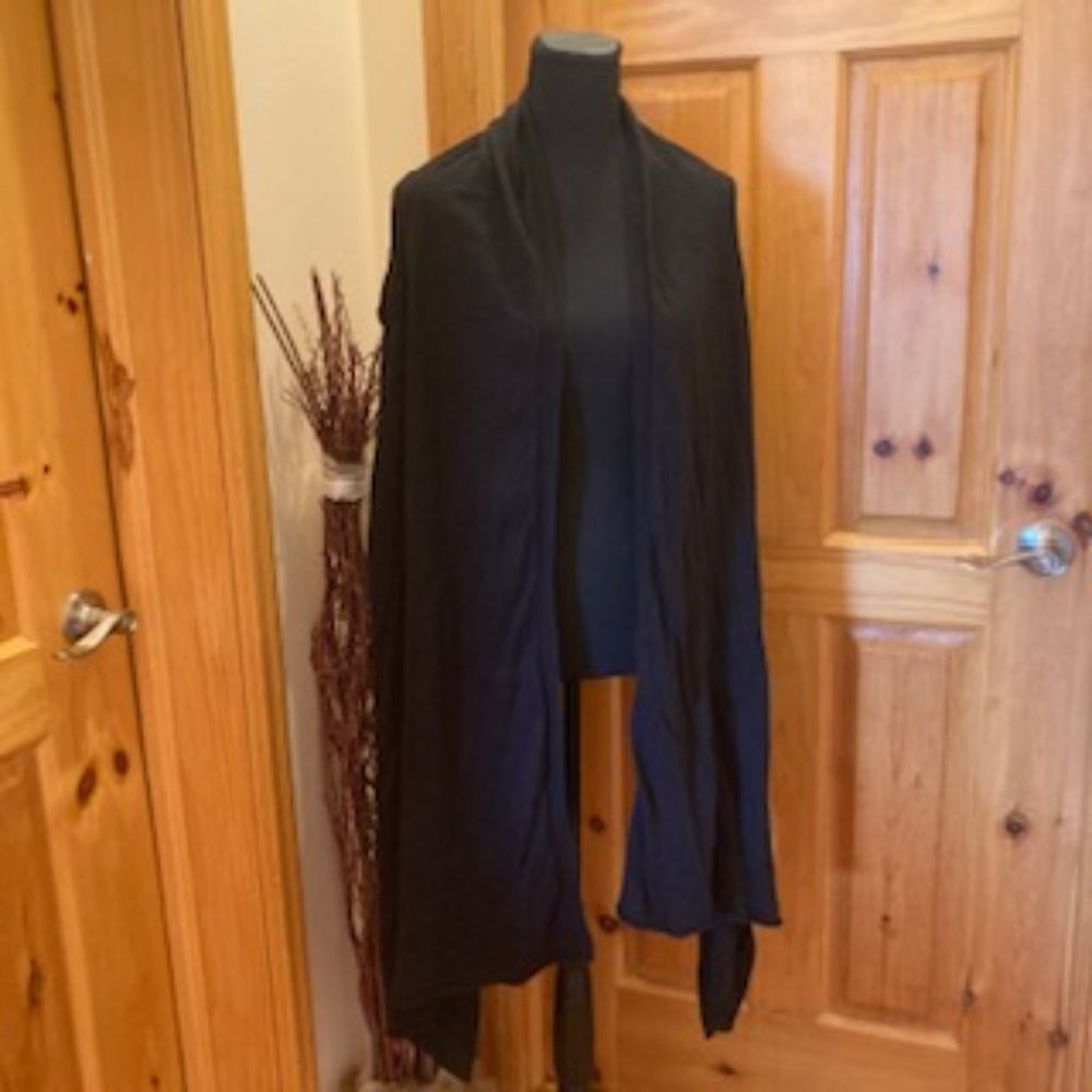 Cashmere/Cotton High Low Open Front Cardigan